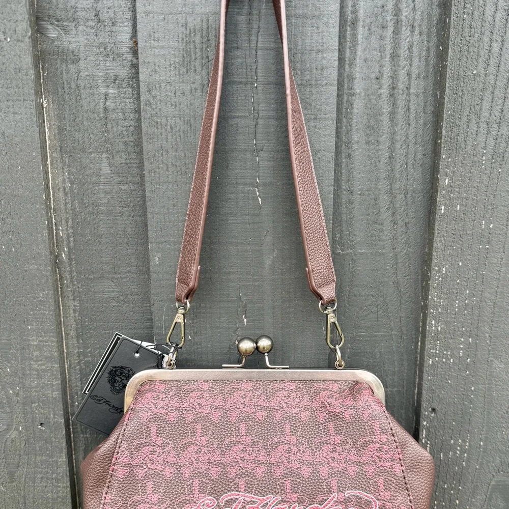 NWT ED HARDY KISS LOCK CLASP TIGER RHINESTONES FAUX LEATHER *Free Ship* - Picture 4 of 10